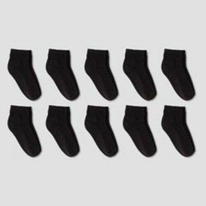 Kids Ankle Socks Cushioned Black L Shoe Size 3-10